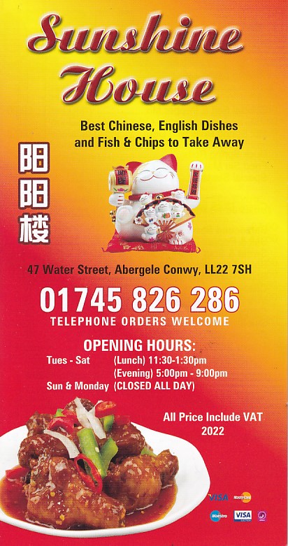 sunshine house chinese in Abergele ll22